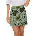 Floral pattern paisley style Paisley print.  Mini Front Wrap Skirt View1