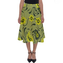 Floral Pattern Paisley Style Paisley Print   Perfect Length Midi Skirt by Eskimos