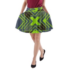Abstract Geometric Design    A-line Pocket Skirt by Eskimos