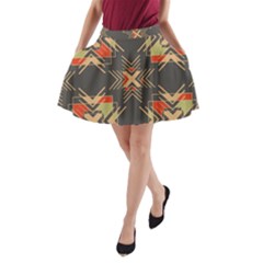 Abstract Geometric Design    A-line Pocket Skirt by Eskimos