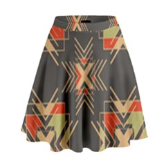 Abstract Geometric Design    High Waist Skirt by Eskimos