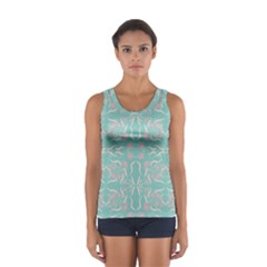 Floral Folk Damask Pattern  Sport Tank Top  by Eskimos