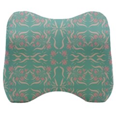 Floral Folk Damask Pattern  Velour Head Support Cushion by Eskimos