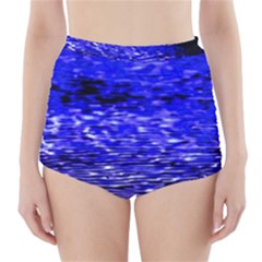 Blue Waves Flow Series 1 High-waisted Bikini Bottoms by DimitriosArt
