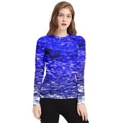 Blue Waves Flow Series 1 Women s Long Sleeve Rash Guard by DimitriosArt