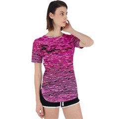 Pink  Waves Flow Series 1 Perpetual Short Sleeve T-shirt by DimitriosArt