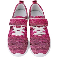 Pink  Waves Flow Series 1 Men s Velcro Strap Shoes by DimitriosArt