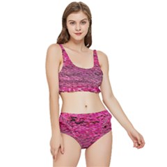 Pink  Waves Flow Series 1 Frilly Bikini Set by DimitriosArt