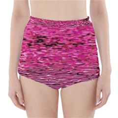 Pink  Waves Flow Series 1 High-waisted Bikini Bottoms by DimitriosArt