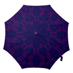 Floral Folk Damask Pattern Fantasy Flowers  Hook Handle Umbrellas (medium) by Eskimos