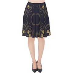 Floral Folk Damask Pattern Fantasy Flowers Floral Geometric Fantasy Velvet High Waist Skirt by Eskimos