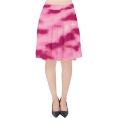 Pink  Waves Flow Series 4 Velvet High Waist Skirt by DimitriosArt