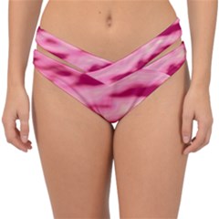 Pink  Waves Flow Series 4 Double Strap Halter Bikini Bottom by DimitriosArt