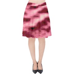 Pink  Waves Flow Series 5 Velvet High Waist Skirt by DimitriosArt