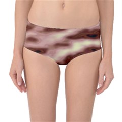 Pink  Waves Flow Series 7 Mid-waist Bikini Bottoms by DimitriosArt