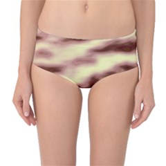 Pink  Waves Flow Series 8 Mid-waist Bikini Bottoms by DimitriosArt