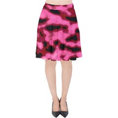 Pink  Waves Flow Series 9 Velvet High Waist Skirt by DimitriosArt