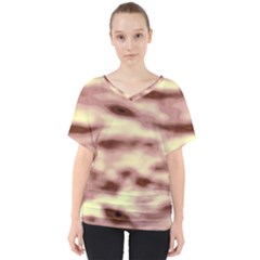 Pink  Waves Flow Series 10 V-neck Dolman Drape Top by DimitriosArt
