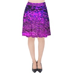 Magenta Waves Flow Series 1 Velvet High Waist Skirt by DimitriosArt