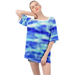 Blue Waves Flow Series 5 Oversized Chiffon Top by DimitriosArt