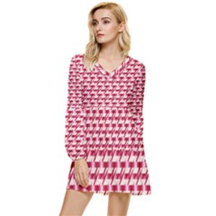 Digitalart Tiered Long Sleeve Mini Dress by Sparkle