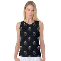 Creepy Head Sculpture With Respirator Motif Pattern Women s Basketball Tank Top by dflcprintsclothing