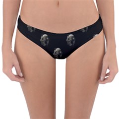 Creepy Head Sculpture With Respirator Motif Pattern Reversible Hipster Bikini Bottoms by dflcprintsclothing