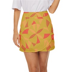 Abstract Pattern Geometric Backgrounds   Mini Front Wrap Skirt by Eskimos