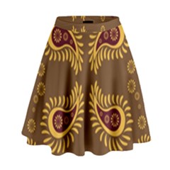 Floral Pattern Paisley Style Paisley Print  Doodle Background High Waist Skirt by Eskimos