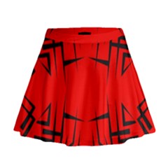 Abstract Pattern Geometric Backgrounds   Mini Flare Skirt by Eskimos