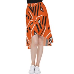 Abstract Pattern Geometric Backgrounds   Frill Hi Low Chiffon Skirt by Eskimos