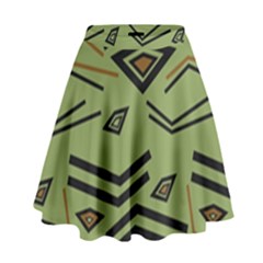 Abstract Pattern Geometric Backgrounds   High Waist Skirt by Eskimos