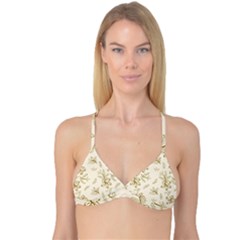 Folk Flowers Print Floral Pattern Ethnic Art Reversible Tri Bikini Top by Eskimos
