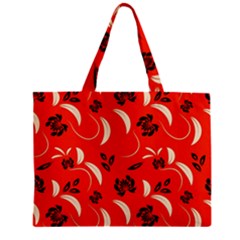 Folk Flowers Print Floral Pattern Ethnic Art Zipper Mini Tote Bag by Eskimos