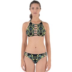 Floral Folk Damask Pattern Fantasy Flowers  Perfectly Cut Out Bikini Set by Eskimos