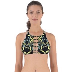 Floral Folk Damask Pattern Fantasy Flowers  Perfectly Cut Out Bikini Top by Eskimos