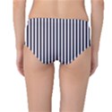 Minimalistic black and white stripes, vertical lines pattern Mid-Waist Bikini Bottoms View2