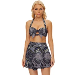 The Pollinator Vintage Style Bikini Top And Skirt Set  by MRNStudios