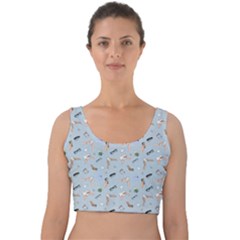 Office Velvet Crop Top by SychEva