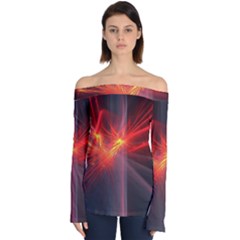 Fractal Off Shoulder Long Sleeve Top by Sparkle