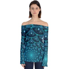 Fractal Off Shoulder Long Sleeve Top by Sparkle