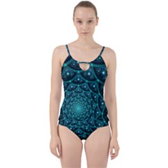 Fractal Cut Out Top Tankini Set by Sparkle