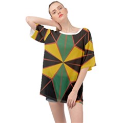 Abstract Pattern Geometric Backgrounds   Oversized Chiffon Top by Eskimos