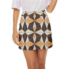 Abstract Pattern Geometric Backgrounds   Mini Front Wrap Skirt by Eskimos