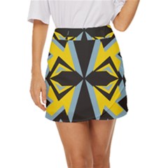 Abstract Pattern Geometric Backgrounds   Mini Front Wrap Skirt by Eskimos
