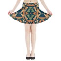 Abstract pattern geometric backgrounds   Mini Flare Skirt View3