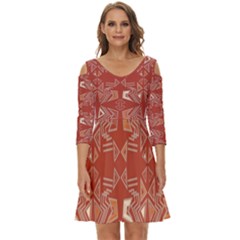Abstract Pattern Geometric Backgrounds   Shoulder Cut Out Zip Up Dress by Eskimos