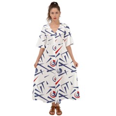 Abstract Pattern Geometric Backgrounds   Kimono Sleeve Boho Dress by Eskimos