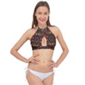 Abstract pattern geometric backgrounds   Cross Front Halter Bikini Top View1