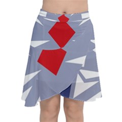 Abstract Pattern Geometric Backgrounds   Chiffon Wrap Front Skirt by Eskimos